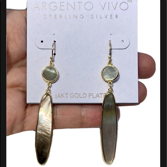 Sterling Silver Grey Mother of Pearl MOP Earrings Mermaid-Core Mermaidcore - Picture 3 of 16